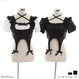 メイド風バスト盛り半袖カットソー【大きいサイズ有】 韓国 夢展望 | 夢展望 | 詳細画像1