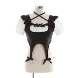 メイド風バスト盛り半袖カットソー【大きいサイズ有】 韓国 夢展望 | 夢展望 | 詳細画像14