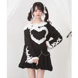ワンショルダーハートレースフリルTシャツ 量産型 地雷系 夢展望 | DearMyLove | 詳細画像8