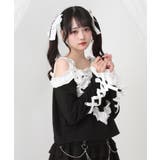 ワンショルダーハートレースフリルTシャツ 量産型 地雷系 夢展望 | DearMyLove | 詳細画像9