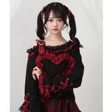 ワンショルダーハートレースフリルTシャツ 量産型 地雷系 夢展望 | DearMyLove | 詳細画像13