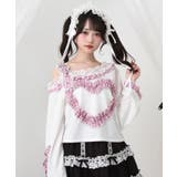 ワンショルダーハートレースフリルTシャツ 量産型 地雷系 夢展望 | DearMyLove | 詳細画像20