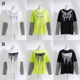 ロゴボーダー長袖レイヤードカットソー 韓国 夢展望 | 夢展望 | 詳細画像2 