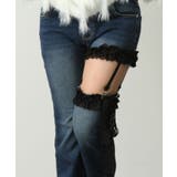 セクシーガーター風ギャルストレッチフレアデニムパンツ 韓国 夢展望 | 夢展望 | 詳細画像4 