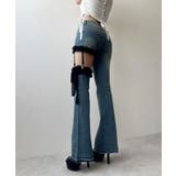 セクシーガーター風ギャルストレッチフレアデニムパンツ 韓国 夢展望 | 夢展望 | 詳細画像19 