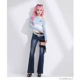 セクシーガーター風ギャルストレッチフレアデニムパンツ 韓国 夢展望 | 夢展望 | 詳細画像2