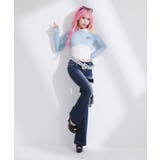 セクシーガーター風ギャルストレッチフレアデニムパンツ 韓国 夢展望 | 夢展望 | 詳細画像4