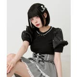 パールネックレスリボンパフ袖トップス 量産型 地雷系 夢展望 | DearMyLove | 詳細画像19