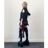 インパクト柄配色肩ジップ開き半袖シャツトップス 韓国 夢展望 | 夢展望 | 詳細画像2