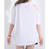 シルバープリント肩魅せレースリボンワンショルダーカットソートップス 韓国 夢展望 | 夢展望 | 詳細画像8 