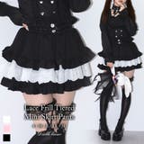 レースフリルティアードミニスカパン【スカート】【大きいサイズ有】 韓国 夢展望 | 夢展望 | 詳細画像1