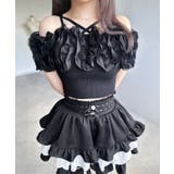 レースフリルティアードミニスカパン【スカート】【大きいサイズ有】 韓国 夢展望 | 夢展望 | 詳細画像9 