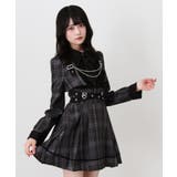 ジャケット風チェーンネクタイベルトプリーツワンピース 量産型 地雷系 夢展望 | DearMyLove | 詳細画像17 