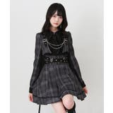 ジャケット風チェーンネクタイベルトプリーツワンピース 量産型 地雷系 夢展望 | DearMyLove | 詳細画像19 