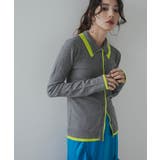 バイカラーポロニットカーディガン 韓国 夢展望 | 夢展望 | 詳細画像4 