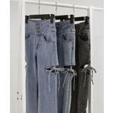 スリット入りカットアウトリボンフレアデニムパンツ 量産型 地雷系 夢展望 | DearMyLove | 詳細画像18 
