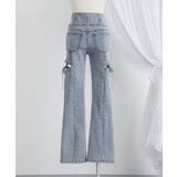 スリット入りカットアウトリボンフレアデニムパンツ 量産型 地雷系 夢展望 | DearMyLove | 詳細画像22 