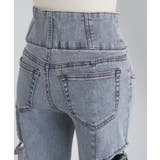 スリット入りカットアウトリボンフレアデニムパンツ 量産型 地雷系 夢展望 | DearMyLove | 詳細画像27 