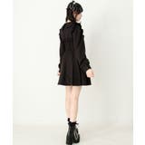 コウモリ襟チェーンボタンフリルプリーツワンピース 量産型 地雷系 夢展望 | DearMyLove | 詳細画像4 