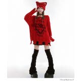 サブカル地雷系ダメージ風ゆるだぼ英字ロゴ長袖ニットトップス 韓国 夢展望 | 夢展望 | 詳細画像6 