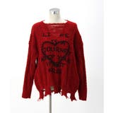 サブカル地雷系ダメージ風ゆるだぼ英字ロゴ長袖ニットトップス 韓国 夢展望 | 夢展望 | 詳細画像26