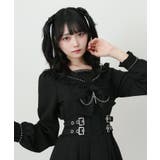 十字架クモレーススタッズベルトセーラーワンピース 量産型 地雷系 夢展望 | DearMyLove | 詳細画像4 