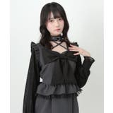 ビッグリボンハートスタッズチョーカー風レース袖フリルワンピース 量産型 地雷系 | DearMyLove | 詳細画像13 