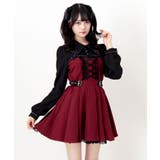 十字架スタッズジャンスカ風レースアッププリーツワンピース 量産型 地雷系 | DearMyLove | 詳細画像14 