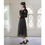 デコルテオープンシアーチェックスカートドッキングワンピース【大きいサイズあり】 … | DearMyLove | 詳細画像3 