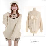 バックビックリボンゆるニットトップス 韓国 夢展望 | 夢展望 | 詳細画像1 