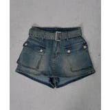 スカート見え×ショートパンツ ベルト付ハイウエストカーゴスカパン 韓国 夢展望 | 夢展望 | 詳細画像24