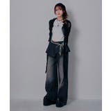 フリルレイヤードY2Kバギーデニムパンツ 韓国 夢展望 | 夢展望 | 詳細画像3