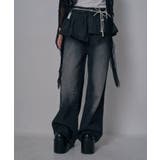 フリルレイヤードY2Kバギーデニムパンツ 韓国 夢展望 | 夢展望 | 詳細画像4