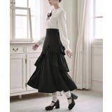 ビッグリボン×バックティアードアシメフリルハイウエストロングフレアスカート【大き… | DearMyLove | 詳細画像3 