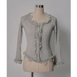 レースフリルフレア袖リブ長袖薄手ニットトップス 韓国 夢展望 | 夢展望 | 詳細画像24 