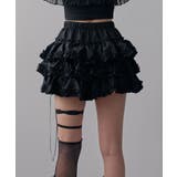 地雷系十字架パーツ付フリルインナーパンツティアードスカパン【スカート】 韓国 夢… | 夢展望 | 詳細画像15 