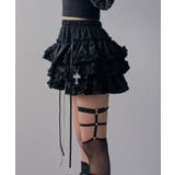 地雷系十字架パーツ付フリルインナーパンツティアードスカパン【スカート】 韓国 夢… | 夢展望 | 詳細画像16 