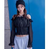 オフショルレースシアーブラウス シャーリングトップス 韓国 | 夢展望 | 詳細画像7 