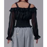 オフショルレースシアーブラウス シャーリングトップス 韓国 | 夢展望 | 詳細画像13 