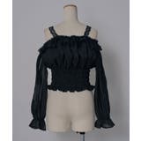 オフショルレースシアーブラウス シャーリングトップス 韓国 | 夢展望 | 詳細画像21 