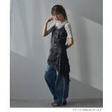 アシンメトリーレースサテンキャミ 韓国 夢展望 bohmal | 夢展望 | 詳細画像2