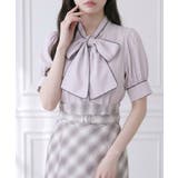 配色パイピングボウタイブラウス 韓国 夢展望 Rose | 夢展望 | 詳細画像7 