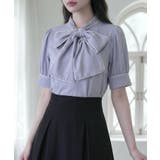 配色パイピングボウタイブラウス 韓国 夢展望 Rose | 夢展望 | 詳細画像9 