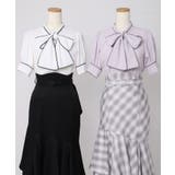 配色パイピングボウタイブラウス 韓国 夢展望 Rose | 夢展望 | 詳細画像16 