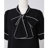 配色パイピングボウタイブラウス 韓国 夢展望 Rose | 夢展望 | 詳細画像20 