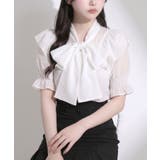 シアーフリルボウタイブラウス【大きいサイズあり】 韓国 夢展望 Rose | 夢展望 | 詳細画像6 