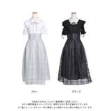 デコルテオープンシアーチェックドッキング半袖ワンピース【4L 6L】 韓国 | 夢展望 | 詳細画像23