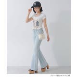 バックリボン ストレッチ フレアデニムパンツ | 夢展望 | 詳細画像13