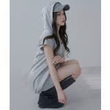 ストーンラメ フード付ゆるピタワンピース スウェット | 夢展望 | 詳細画像3
