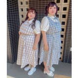 ヨークフリルセットアップ風ドッキング半袖ワンピース【4L 6L】 韓国 | 夢展望 | 詳細画像8